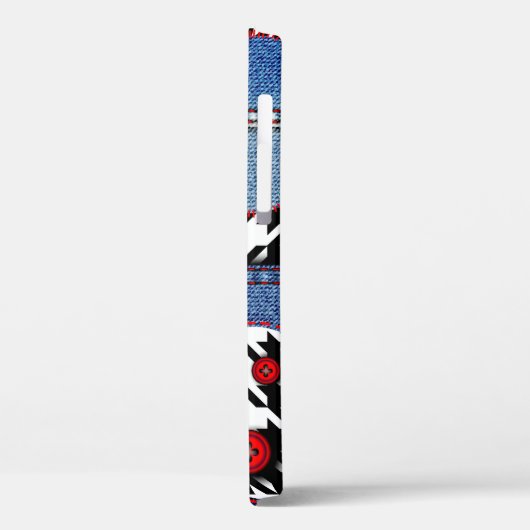 Denim Patchwork: Nahtloses Stoffmuster Case-Mate iPhone Hülle (Rückseite / Links)