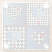 Denim Patchwork: Nahtloses Stoffmuster Glasuntersetzer (Rückseite)