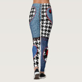 Denim Patchwork: Nahtloses Stoffmuster Leggings (Rückseite)