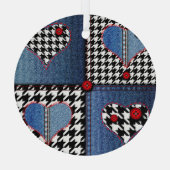 Denim Patchwork: Nahtloses Stoffmuster Ornament Aus Glas (Rückseite)