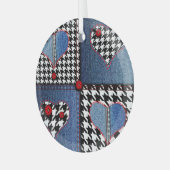 Denim Patchwork: Nahtloses Stoffmuster Ornament Aus Glas (Vorderseite links)