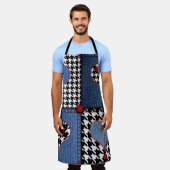 Denim Patchwork: Nahtloses Stoffmuster Schürze (Getragen)
