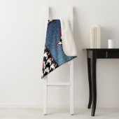 Denim Patchwork: Nahtloses Stoffmuster Sherpadecke (Beispiel)