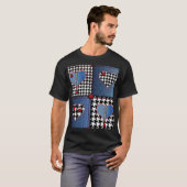 Denim Patchwork: Nahtloses Stoffmuster T-Shirt (Vorne ganz)