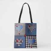 Denim Patchwork: Nahtloses Stoffmuster Tasche (Vorderseite)