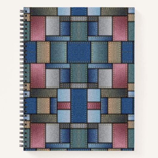Denim Patchwork Notizblock (Vorderseite)