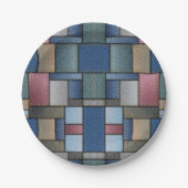 Denim Patchwork Pappteller (Vorderseite)