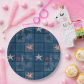 Denim Patchwork Pappteller (Party)