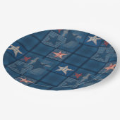 Denim Patchwork Pappteller (Schrägansicht)