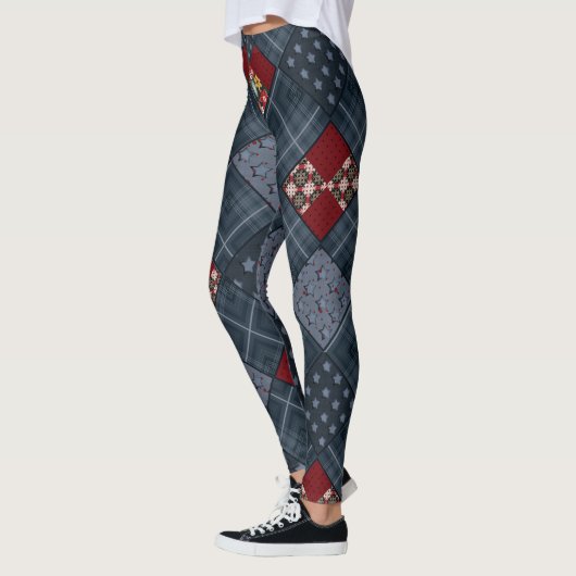 Denim Patchwork, Patchwork, Textilien, blaues Must Leggings (Links)