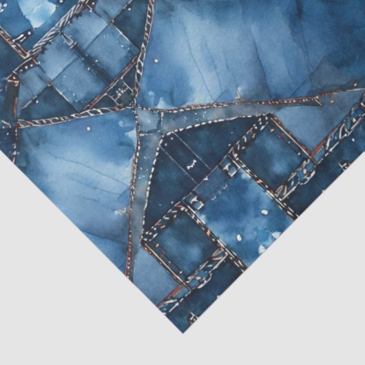 Denim Patchwork Pattern - Ava Seidenpapier (Detail)