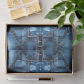 Denim Patchwork Pattern - Ava Seidenpapier (Geschenk)