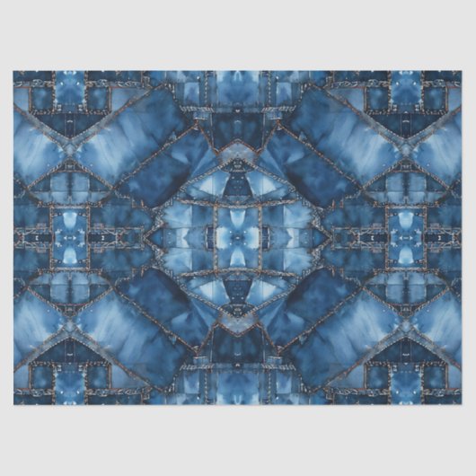 Denim Patchwork Pattern - Ava Seidenpapier (Vorderseite)