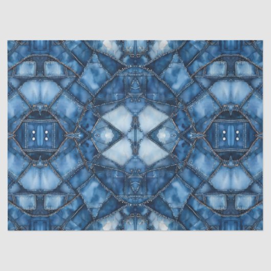 Denim Patchwork Pattern - Olivia Seidenpapier (Vorderseite)