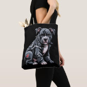 Denim-Patchwork-Pitbull-Hund edler Rocker Gothic Tasche (Von Nahem)