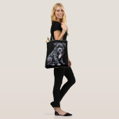 Denim-Patchwork-Pitbull-Hund edler Rocker Gothic Tasche (Am Model)