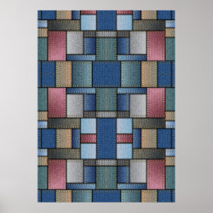 Denim Patchwork Poster