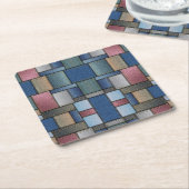 Denim Patchwork Rechteckiger Pappuntersetzer (angewinkelt)