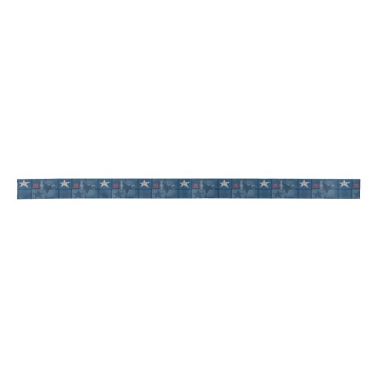 Denim Patchwork Satinband (Vorderseite)