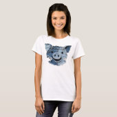 Denim-Patchwork-Schwein T-Shirt (Vorne ganz)