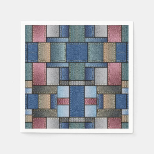 Denim Patchwork Serviette (Vorderseite)