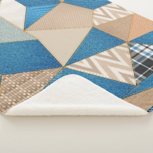 Denim Patchwork Sherpadecke (3/4)