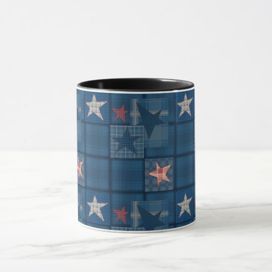 Denim Patchwork Tasse (Zentrum)