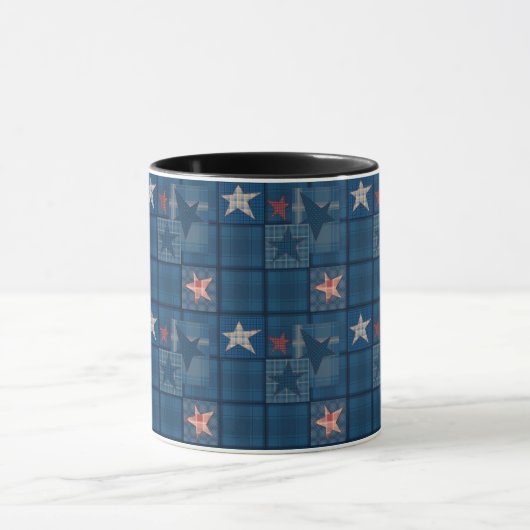 Denim Patchwork Tasse (Zentrum)