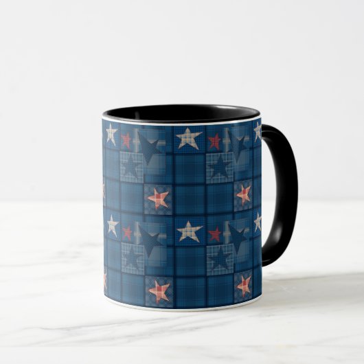 Denim Patchwork Tasse (VorderseiteRechts)