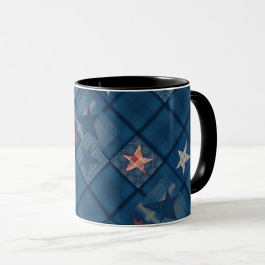 Denim Patchwork Tasse (VorderseiteRechts)