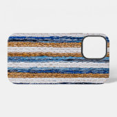 Denim-Patchwork: Teppich aus recycelten Jeans. iPhone Hülle (Rückseite (Horizontal))