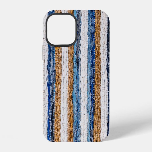 Denim-Patchwork: Teppich aus recycelten Jeans. iPhone Hülle (Rückseite)