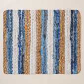 Denim-Patchwork: Teppich aus recycelten Jeans. Sherpadecke (Vorderseite (Horizontal))