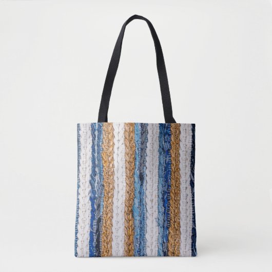 Denim-Patchwork: Teppich aus recycelten Jeans. Tasche (Vorderseite)