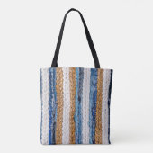 Denim-Patchwork: Teppich aus recycelten Jeans. Tasche (Rückseite)