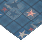 Denim Patchwork Tischdecke (Schrägansicht)