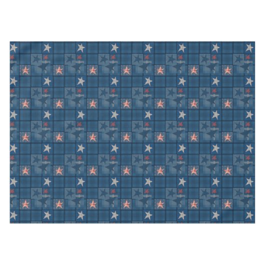 Denim Patchwork Tischdecke (Vorderseite (Horizontal))