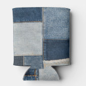 Denim-Patchwork: Vintage-Textilmuster Dosenkühler (Rückseite)