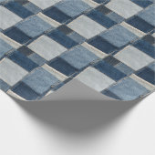 Denim-Patchwork: Vintage-Textilmuster Geschenkpapier (Ecke)