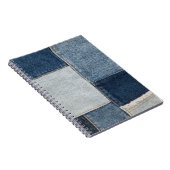Denim-Patchwork: Vintage-Textilmuster Notizblock (Rechte Seite)