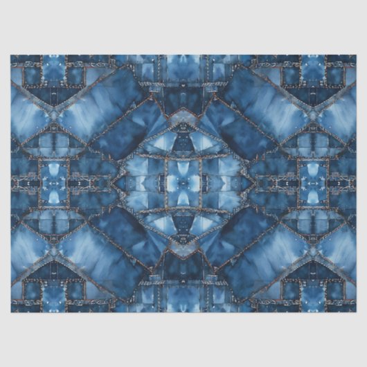 Denim-Patchworkmuster - Ava Seidenpapier (Vorderseite)