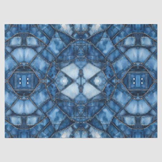 Denim-Patchworkmuster - Olivia Seidenpapier (Vorderseite)