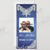 Denim Pearls & Lace Speichern Sie das Date Magnet (Vorderseite)