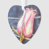 DENIM PINK ROSENKNOSPE VALENTINE ORNANATION ORNAMENT (Vorderseite)