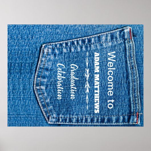 Denim Pocket Begrüßungszeichen Poster (Vorne)