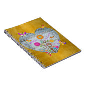 Denim Pocket Heart Blume Butterflies Notebook Notizblock (Rechte Seite)