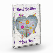 Denim Pocket Heart Blume Schmetterlinge Fotoblock (Links)