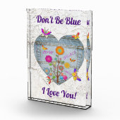 Denim Pocket Heart Blume Schmetterlinge Fotoblock (Rechts)