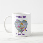 Denim Pocket Heart Blume Schmetterlinge Kaffeetasse (Links)