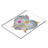 Denim Pocket Heart Blume Schmetterlinge Notizblock (Linke Seite)